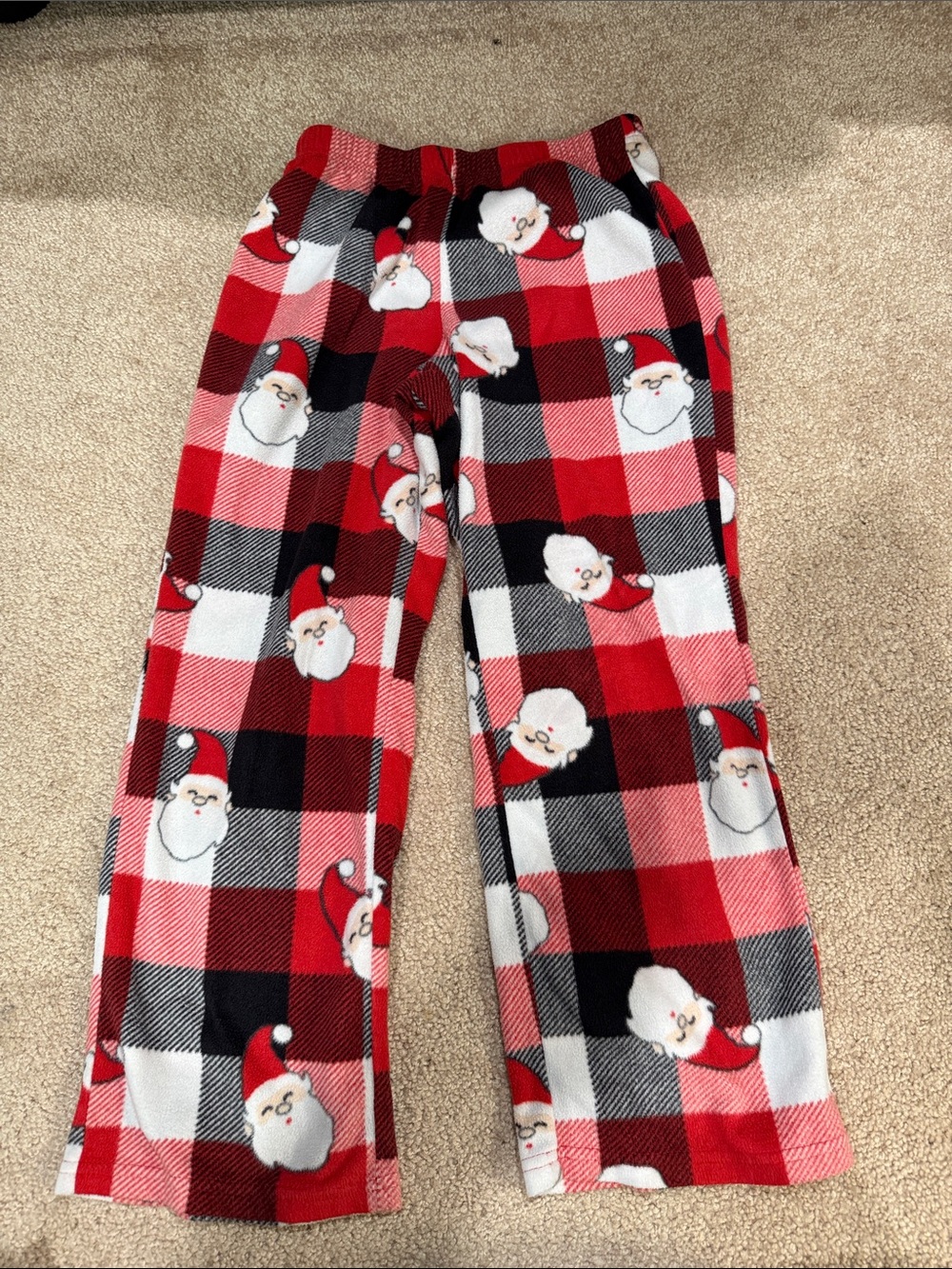 Old Navy Red Black White Plaid Santa Fleece Pajama Pants